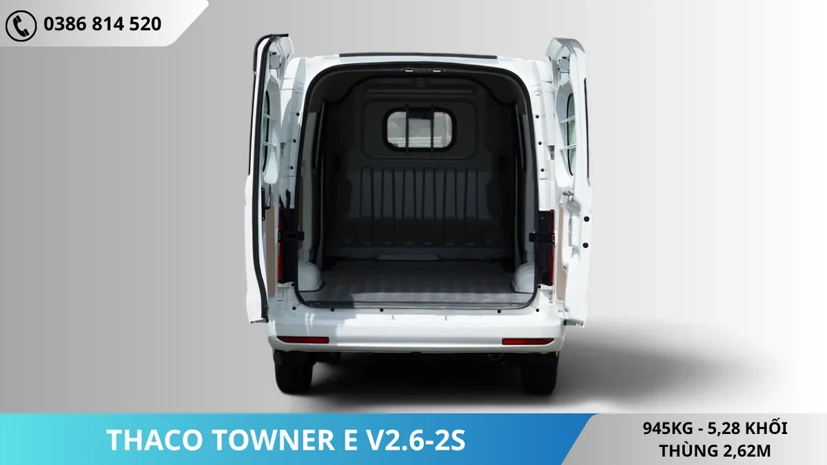 Thùng xe Xe van điện Thaco Towner E V2.6-2S