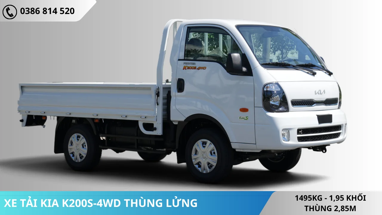 XE TẢI KIA K200S-4WD LỬNG MỞ 3 BỬNG