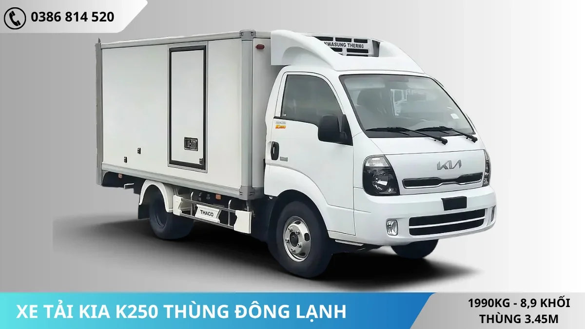 XE TẢI KIA K250 THÙNG ĐÔNG LẠNH MỚI (2) XE TẢI KIA K250 THÙNG ĐÔNG LẠNH MỚI