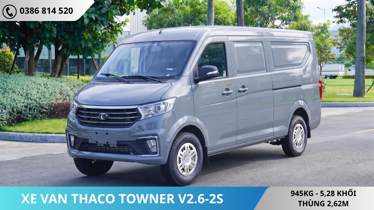 Xe van Thaco Towner V2.6-2S màu xám