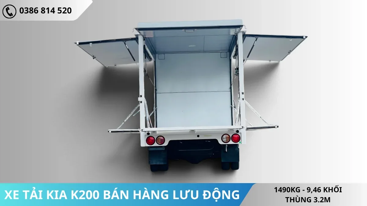 Xe tải Kia K200 bán hàng lưu động Đuôi Xe tải Kia K200 bán hàng lưu động