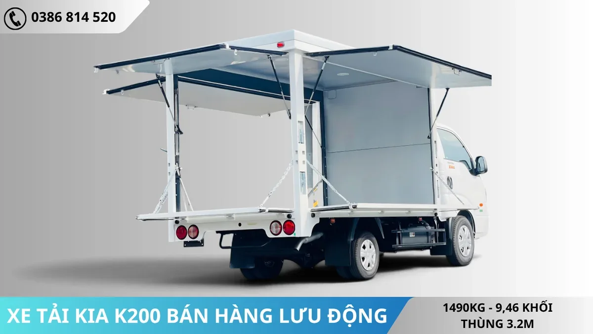 Xe tải Kia K200 bán hàng lưu động (2) Đuôi Xe tải Kia K200 bán hàng lưu động