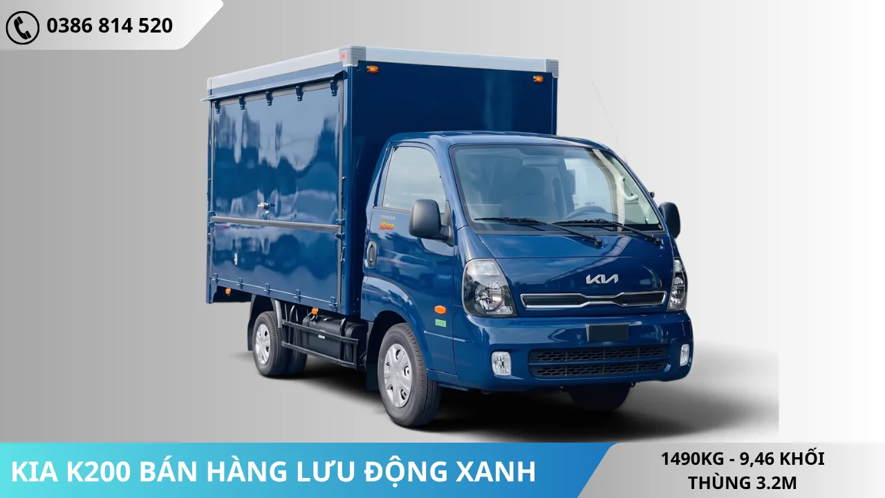 Xe tải Kia K200 bán hàng lưu động màu xanh đậm