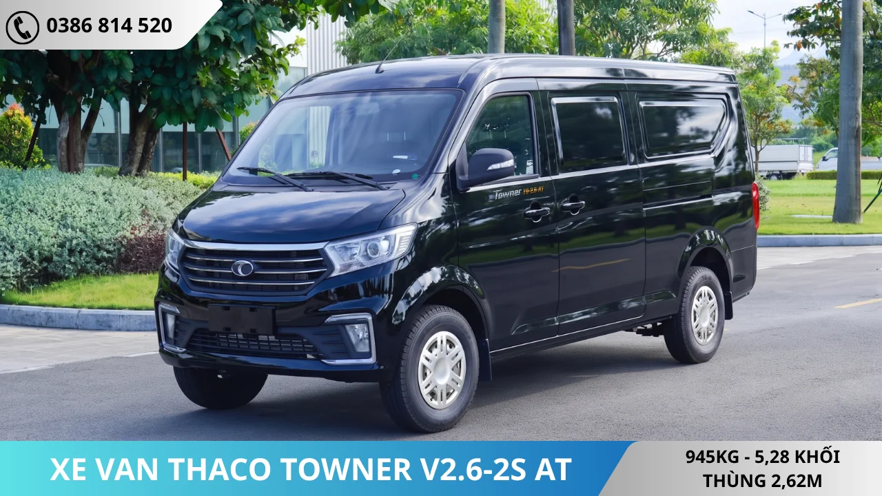 Xe van Thaco Towner V2.6-2S-AT màu đen