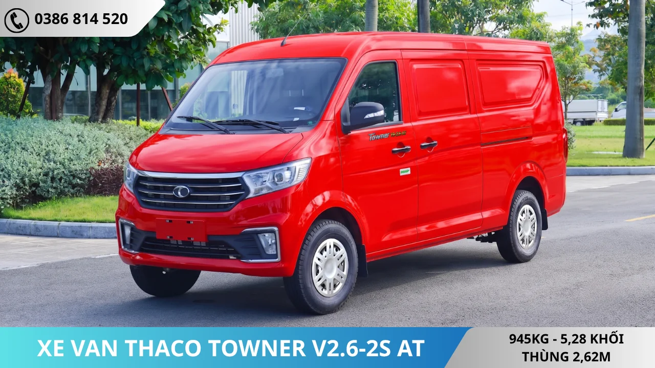 Xe van Thaco Towner V2.6-2S-AT màu đỏ