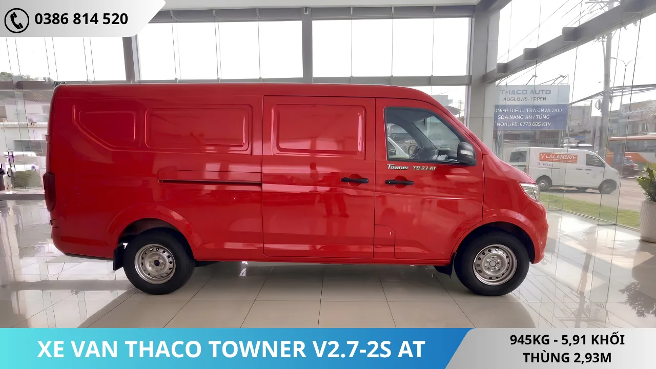 Xe van Thaco Towner V2.7-2S-AT màu đỏ