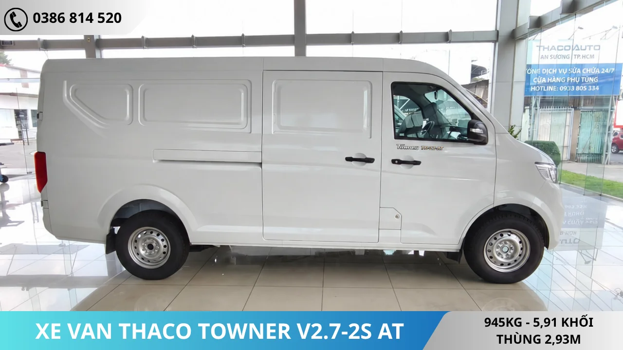 Xe van Thaco Towner V2.7-2S-AT màu trắng