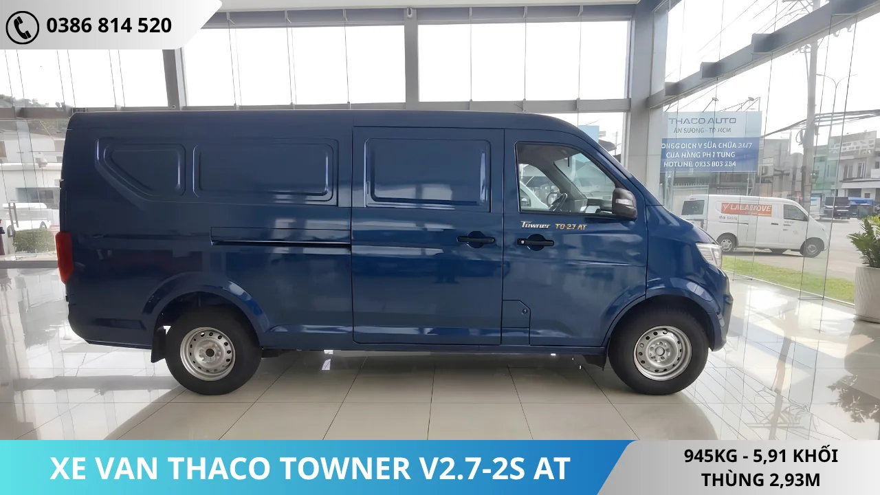 Xe van Thaco Towner V2.7-2S-AT màu xanh