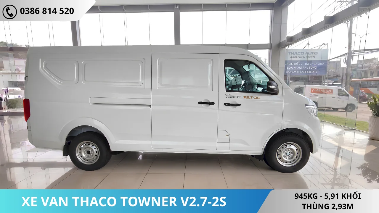 Xe van Thaco Towner V2.7-2S màu trắng