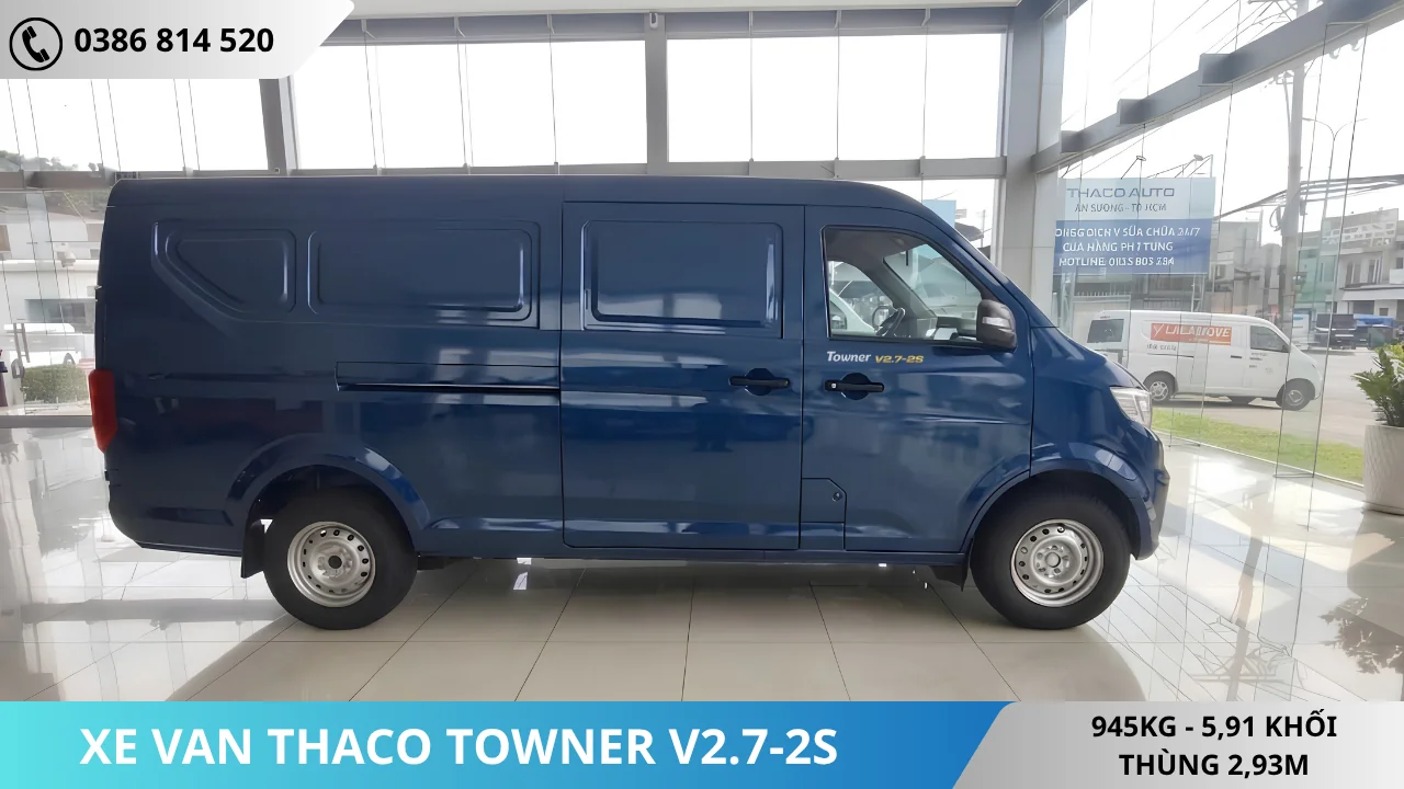 Xe van Thaco Towner V2.7-2S màu xanh