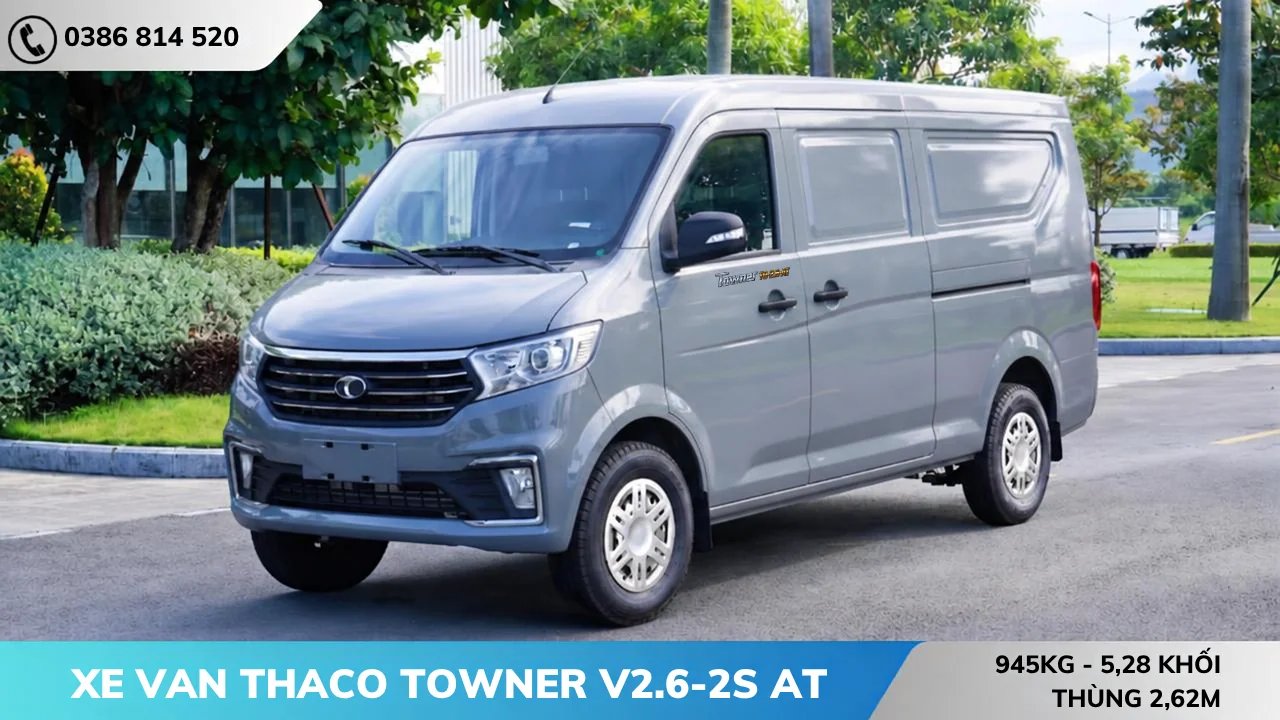 Xe van Thaco Towner V2.6-2S-AT màu xám