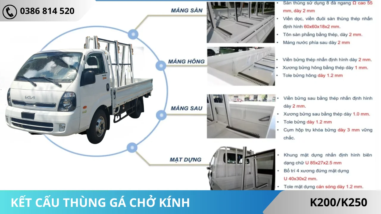 Kết cấu thùng chở kính