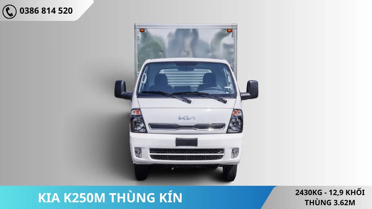 Mặt trước Kia K250M thùng kín