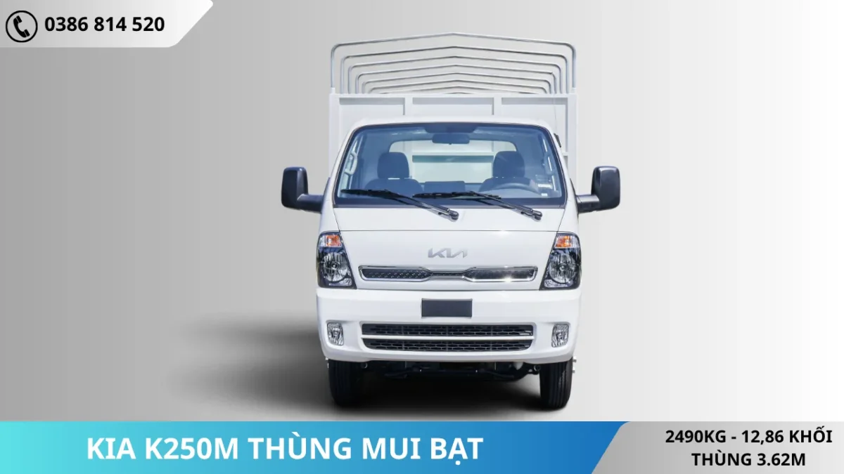 Đầu xe Xe tải Kia K250M thùng kín Mặt trước Kia K250M thùng mui bạt