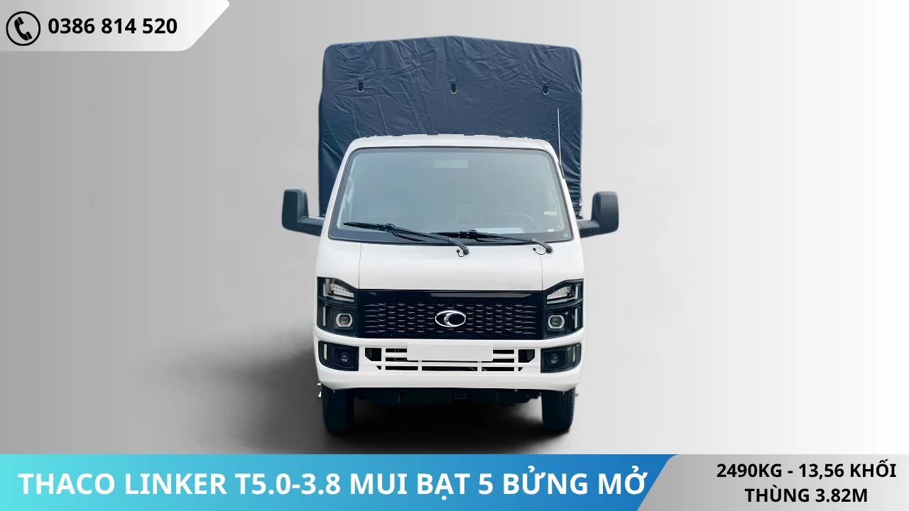 Đầu xe tải Thaco Linker T5.0-3.8 mui bạt 5 bửng mở