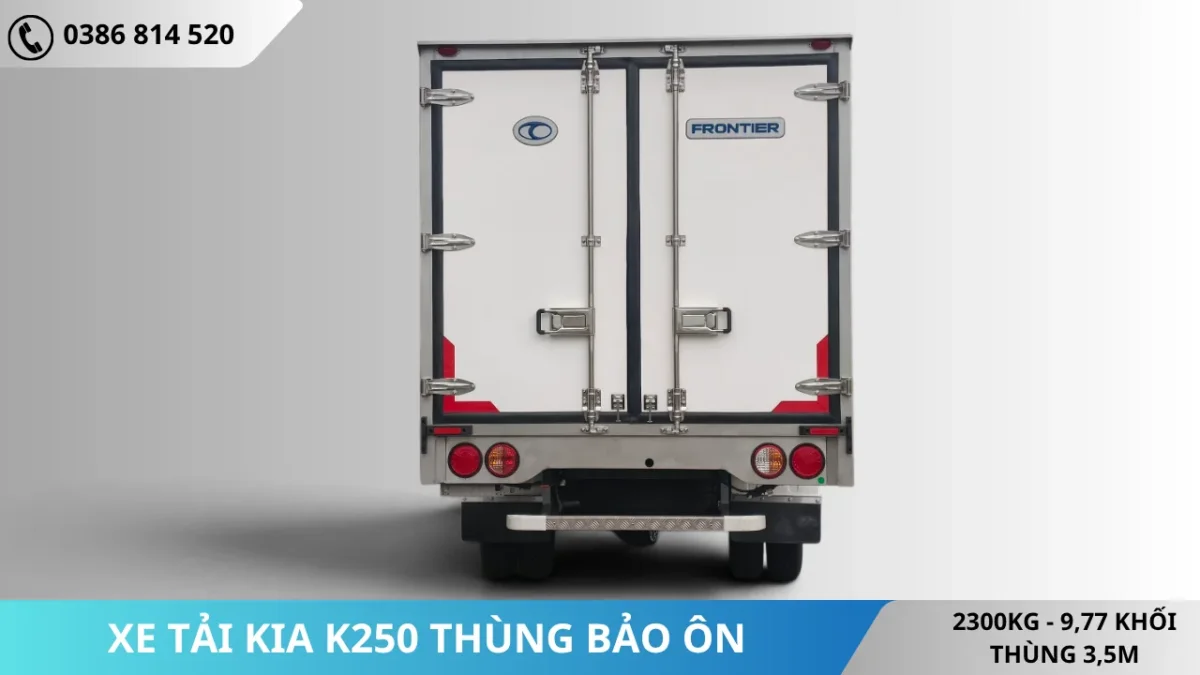 Đuôi xe tải Kia K250 thùng bảo ôn