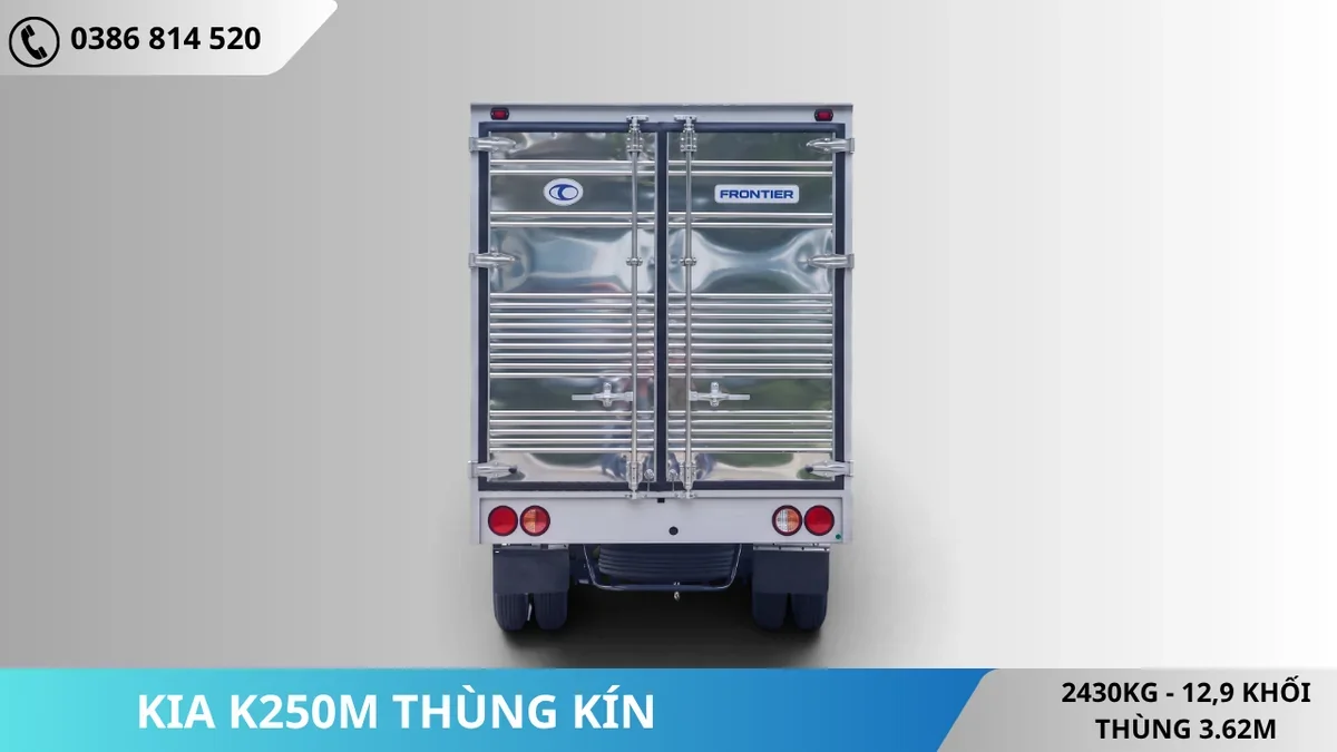 Phía sau Kia K250M thùng kín