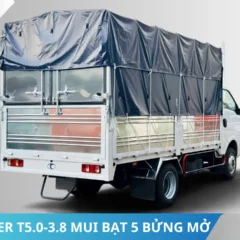 Đuôi xe Thaco Linker T5.0-3.8 mui bạt 5 bửng mở Xe tải Thaco Linker T5.0-3.8 mui bạt 5 bửng mở