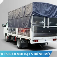 Đuôi xe tải Thaco Linker T5.0-3.8 mui bạt 5 bửng mở Đuôi xe tải Thaco Linker T5.0-3.8 mui bạt 5 bửng mở