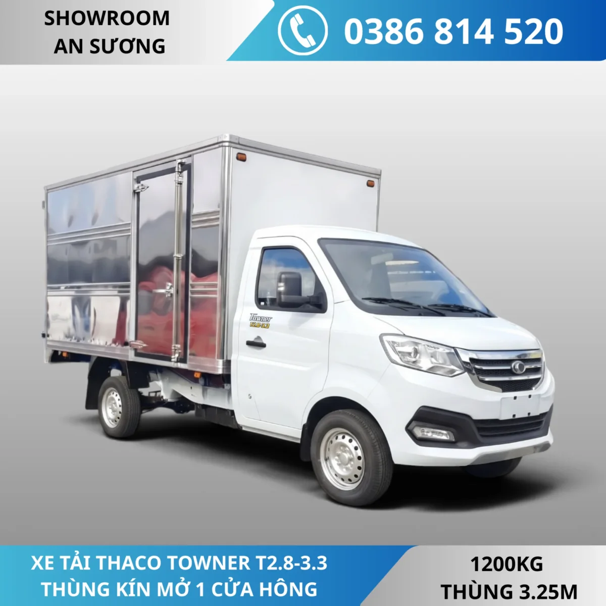 HÌNH NỀN WEB THACO TOWNWR T2.8-3.3 Thaco Towner T2.8-3.3 thùng kín tải 1T2
