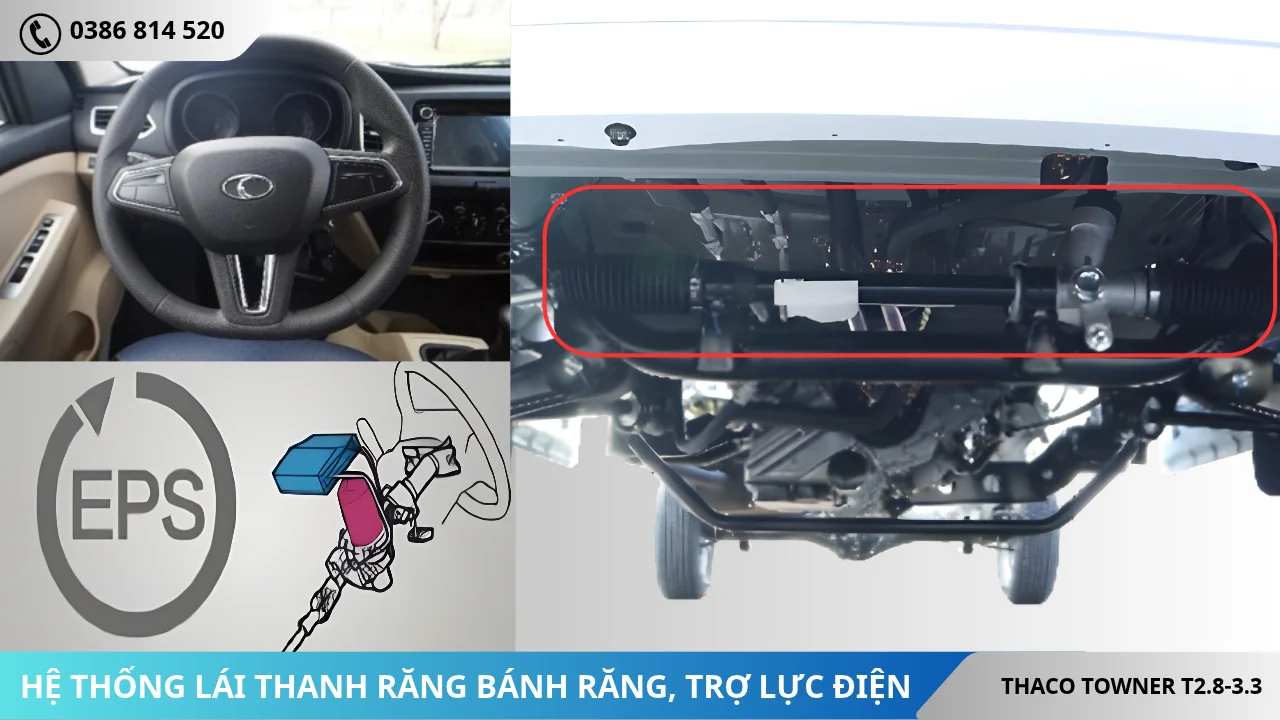 Hệ thống lái xe tải Thaco Towner T2.8-3.3