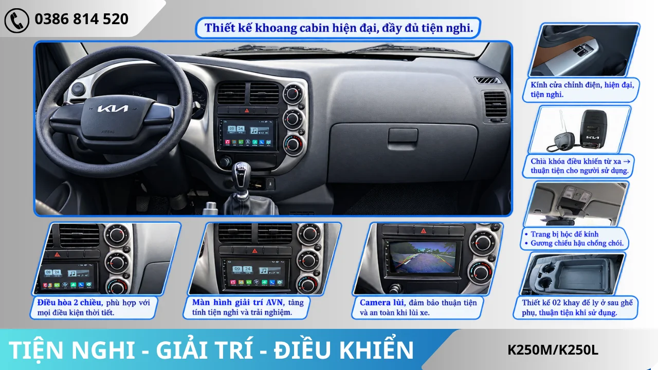 Hệ thống tiện nghi - giải trí - điều khiển K250M và K250L