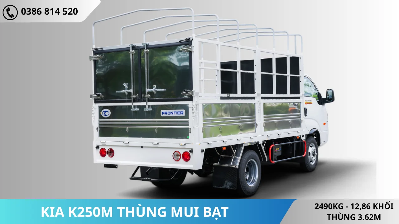 Mặt đuôi Xe tải Kia K250M thùng mui bạt