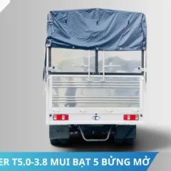 Mặt đuôi xe tải Thaco Linker T5.0-3.8 mui bạt 5 bửng mở Mặt đuôi xe tải Thaco Linker T5.0-3.8 mui bạt 5 bửng mở