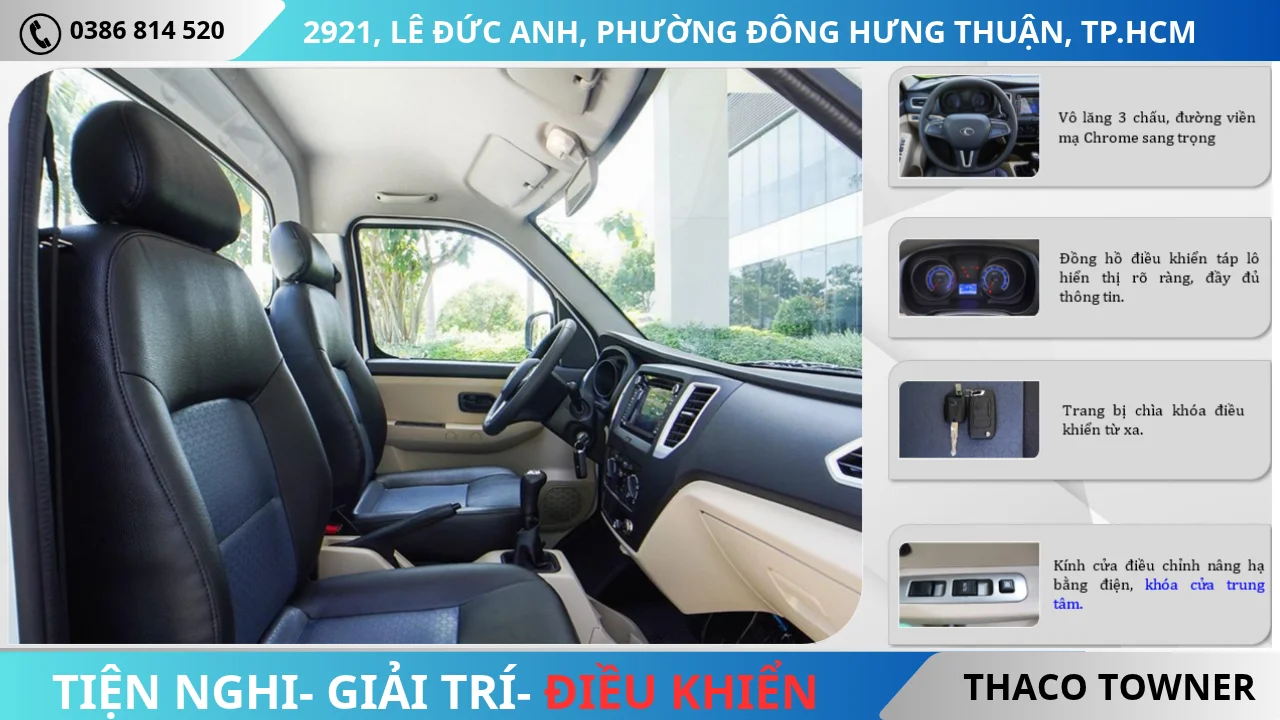 Nội thất xe tải Thaco Towner