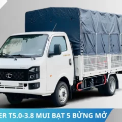 Thaco Linker T5.0-3.8 mui bạt 5 bửng mở màu trắng Thaco Linker T5.0-3.8 mui bạt 5 bửng mở màu trắng