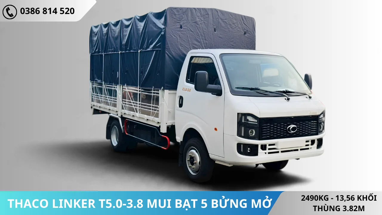 Thaco Linker T5.0-3.8 mui bạt 5 bửng mở