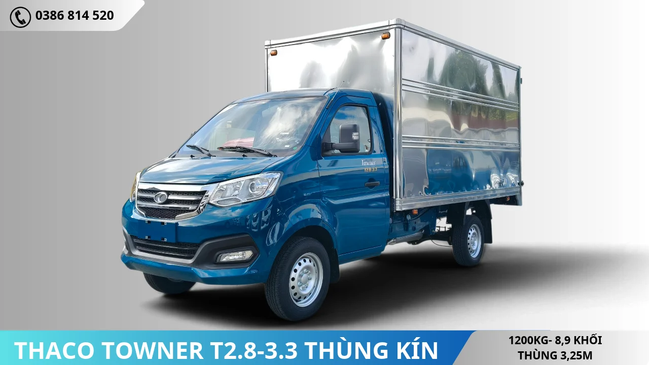 Thaco Towner T2.8-3.3 thùng kín tải 1T2