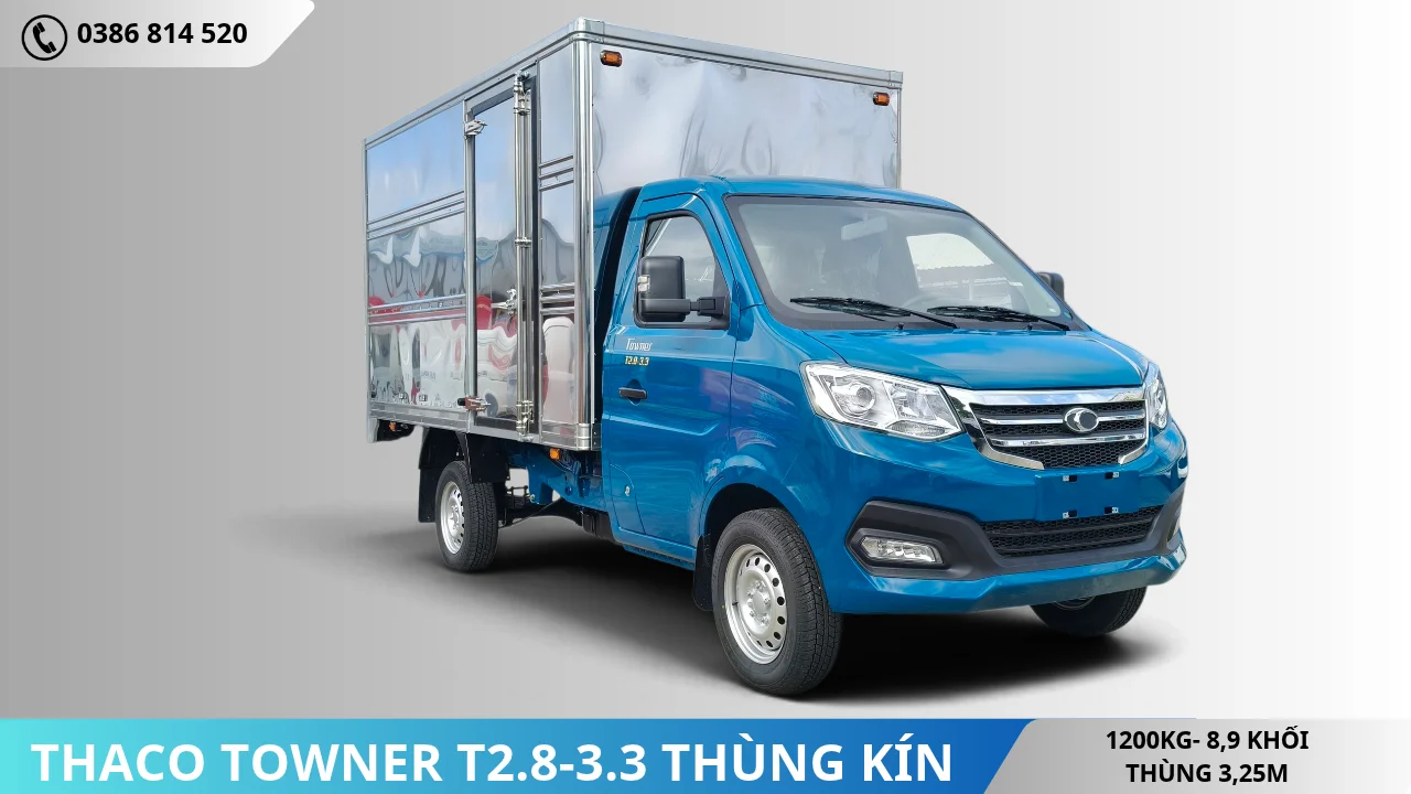 Thaco Towner T2.8-3.3 thùng kín tải 1T2