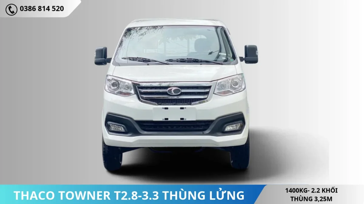 Thaco Towner T2.8-3.3 thùng lửng bạt tải 1T4 (2) Thaco Towner T2.8-3.3 thùng lửng bạt tải 1T4