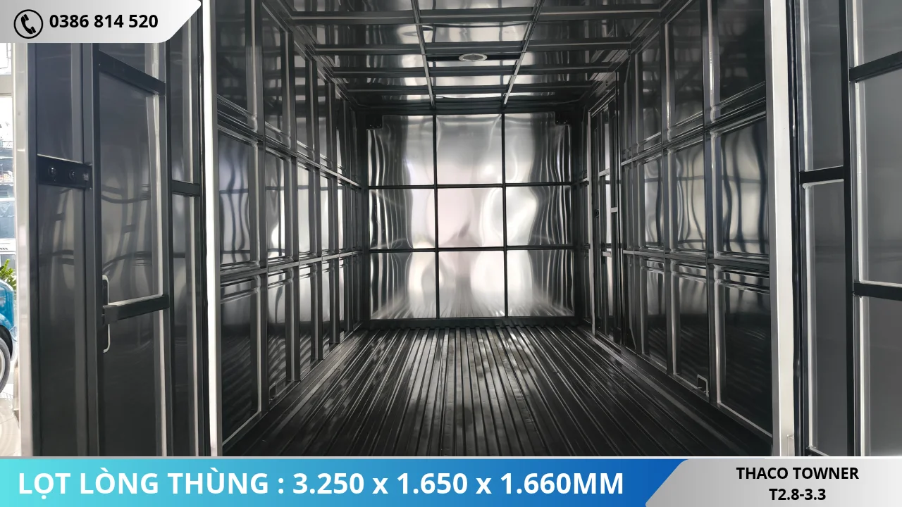 Thùng kín xe tải Thaco Towner T2.8-3.3