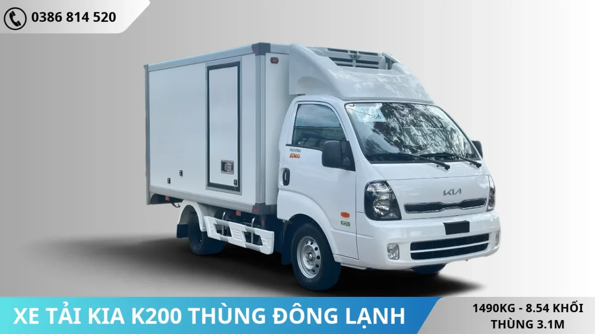 Xe tải KIA K200 thùng đông lạnh DL1 Xe tải Kia K200 thùng đông lạnh