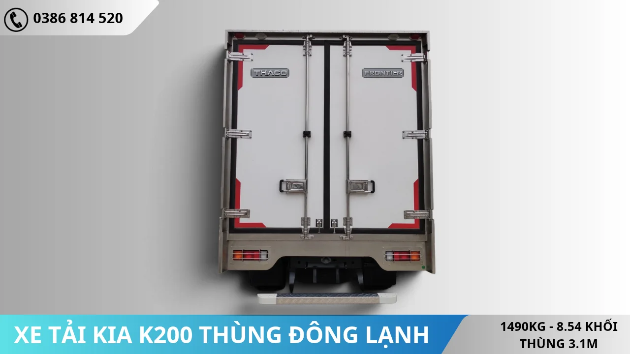 Đuôi Xe tải Kia K200 thùng đông lạnh