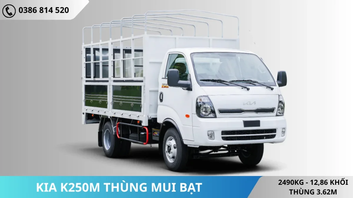 Xe tải Kia K250M thùng mui bạt Xe tải Kia K250M thùng mui bạt