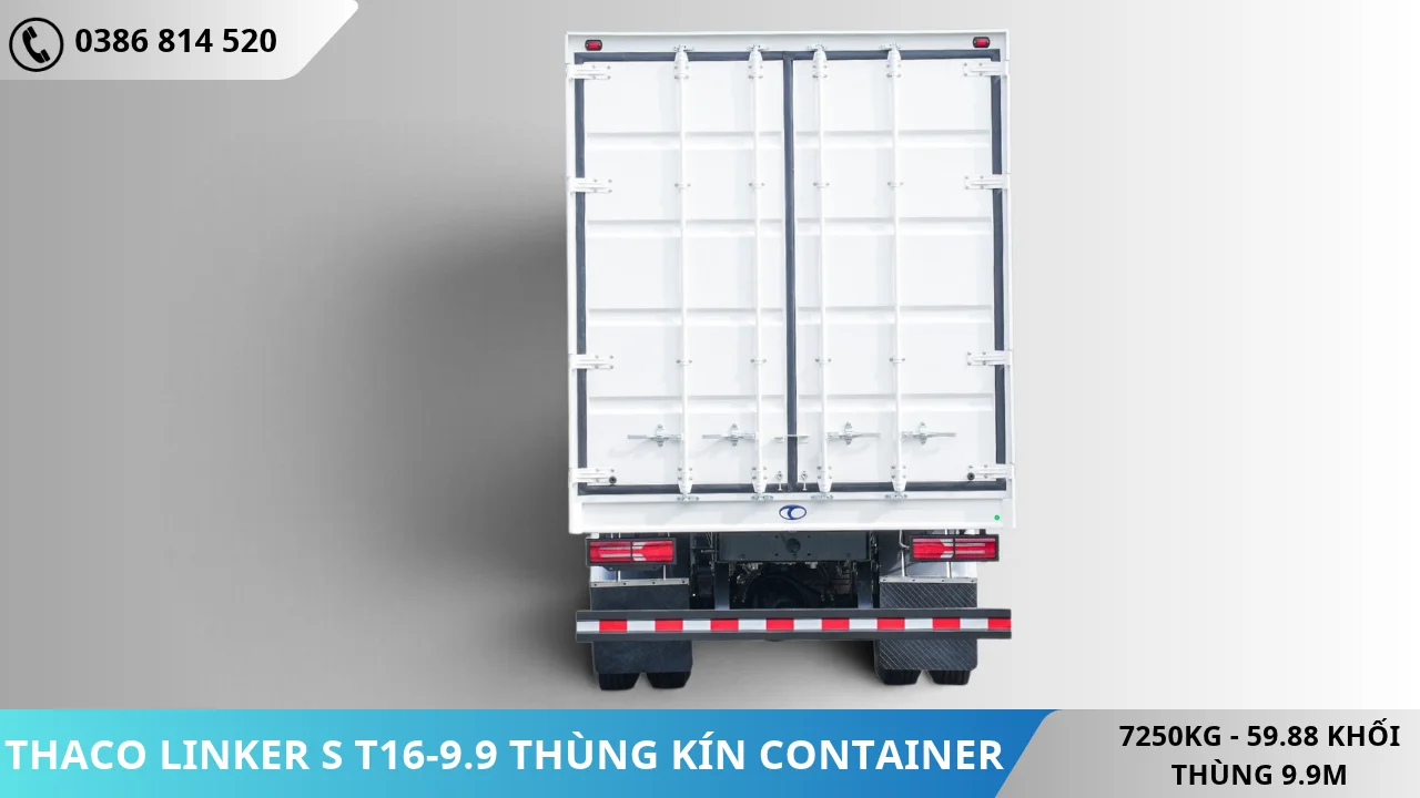 Mặt đuôi Xe tải Thaco Linker S T16-9.9 thùng kín Container