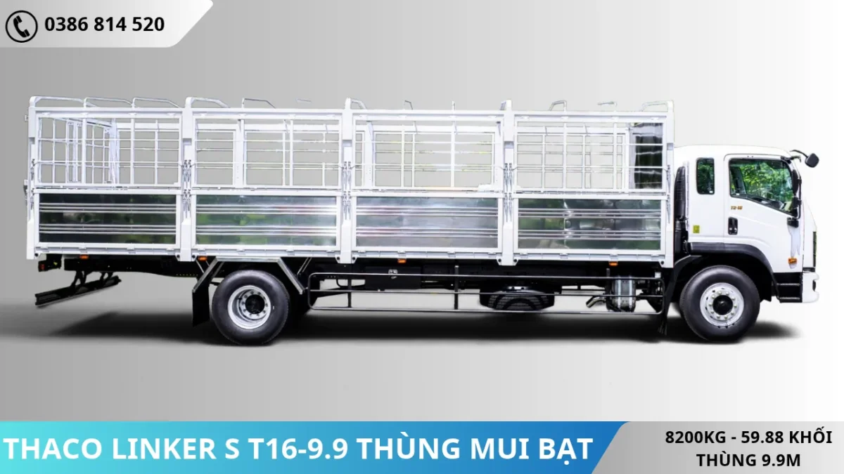 Xe tải Thaco Linker S T16-9.9 thùng mui bạt (2) Xe tải Thaco Linker S T16-9.9 thùng mui bạt