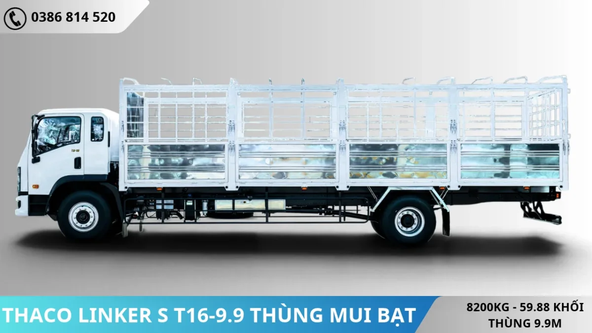 Xe tải Thaco Linker S T16-9.9 thùng mui bạt (3) Xe tải Thaco Linker S T16-9.9 thùng mui bạt