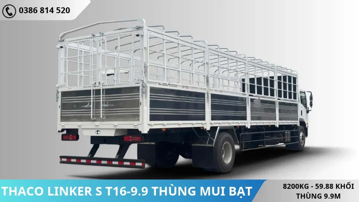 Xe tải Thaco Linker S T16-9.9 thùng mui bạt (7) Xe tải Thaco Linker S T16-9.9 thùng mui bạt