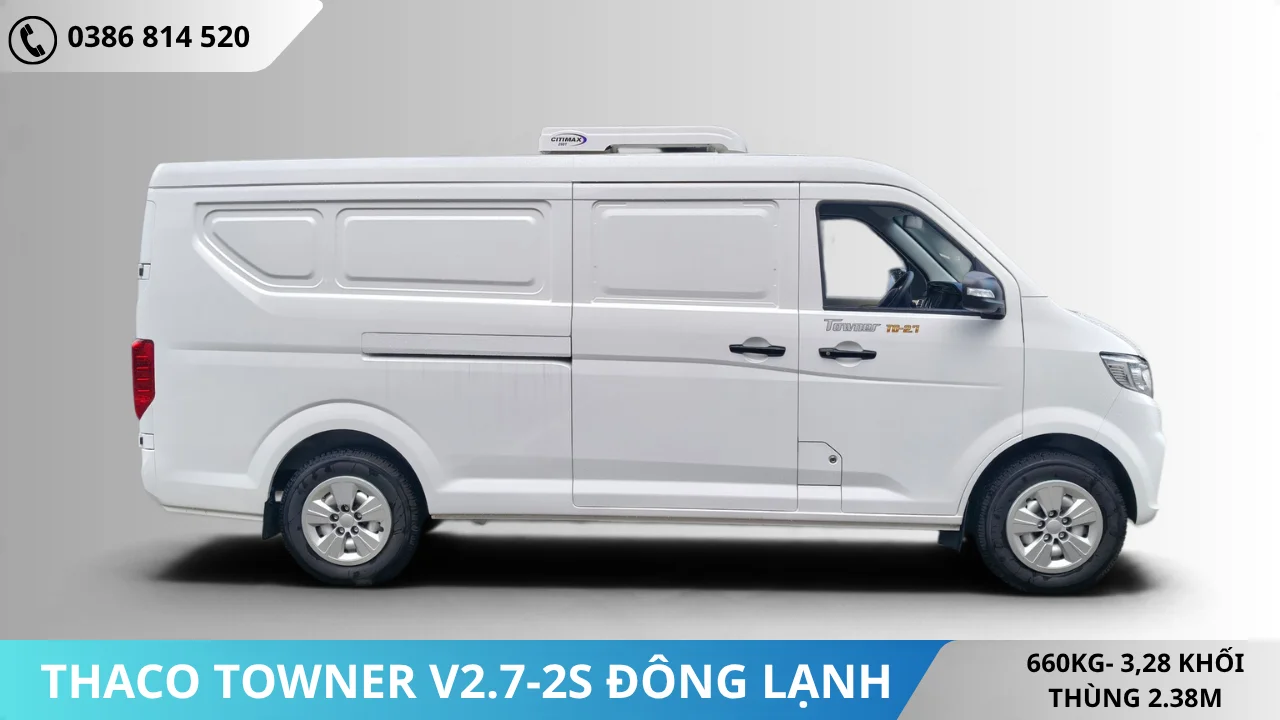 Mặt bên Xe van đông lanh Thaco Towner V2.7-2S