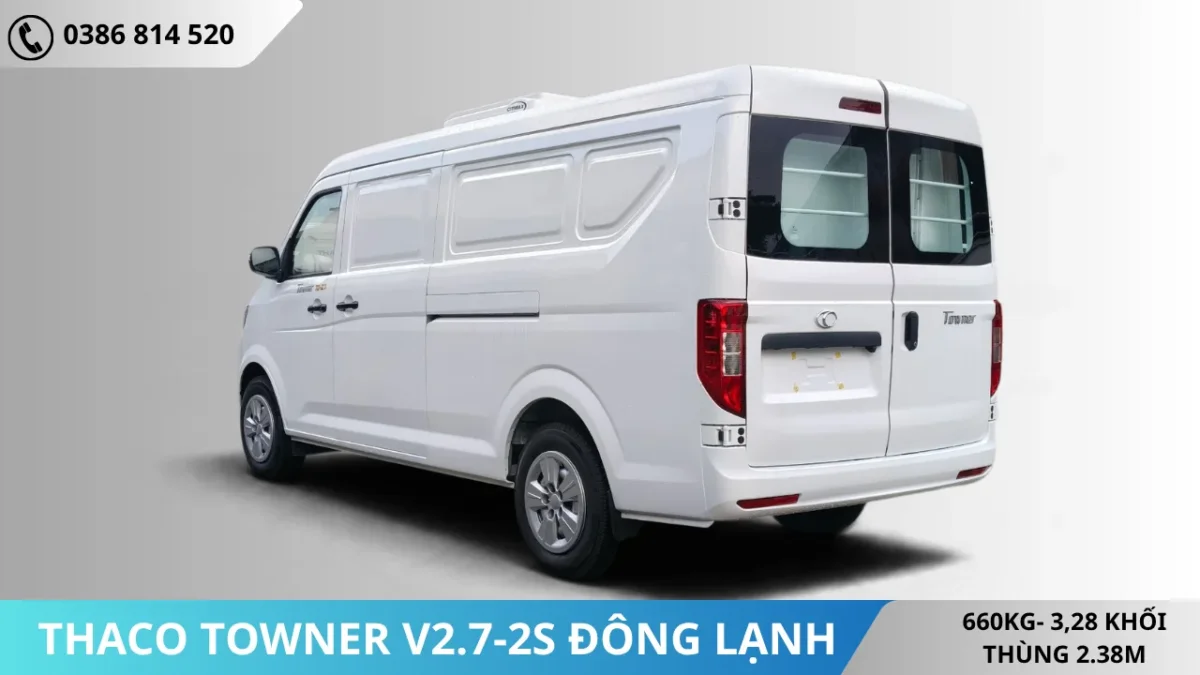Xe van đông lanh Thaco (6) Đuôi Xe van đông lanh Thaco Towner V2.7-2S
