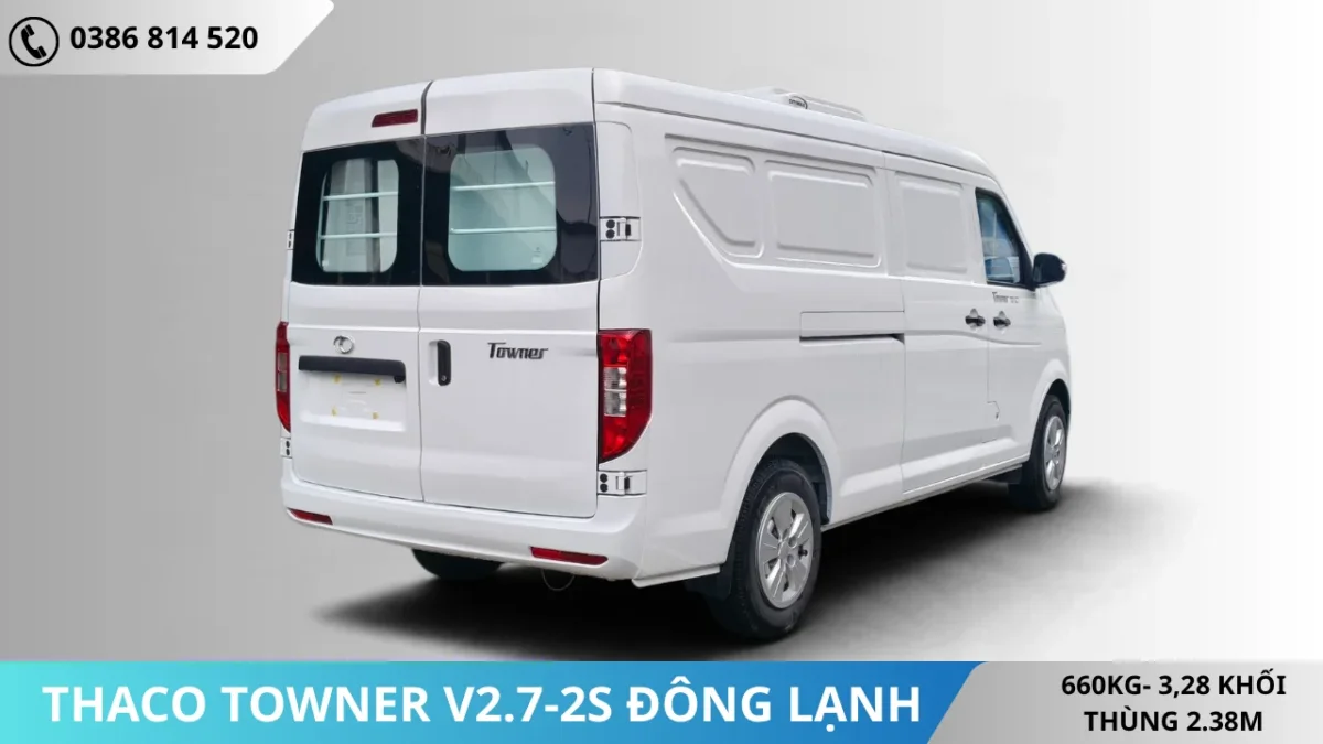 Xe van đông lanh Thaco (7) Đuôi Xe van đông lanh Thaco Towner V2.7-2S