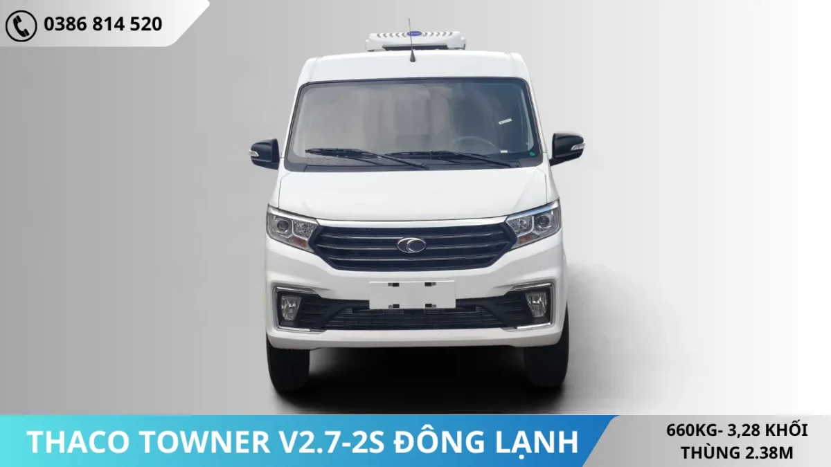 Xe van đông lanh Thaco (8) Mặt trước Xe van đông lanh Thaco Towner V2.7-2S