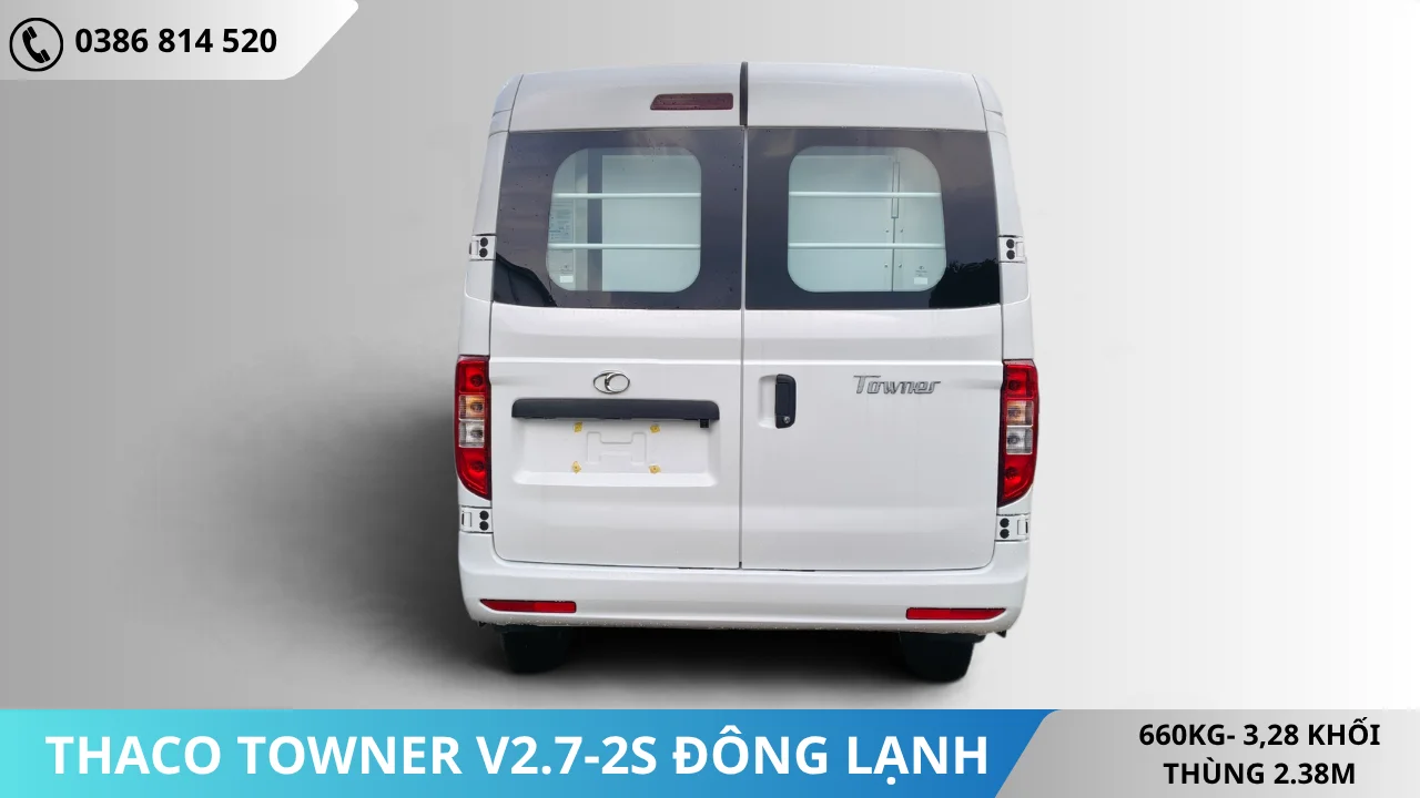 Mặt sau Xe van đông lanh Thaco Towner V2.7-2S