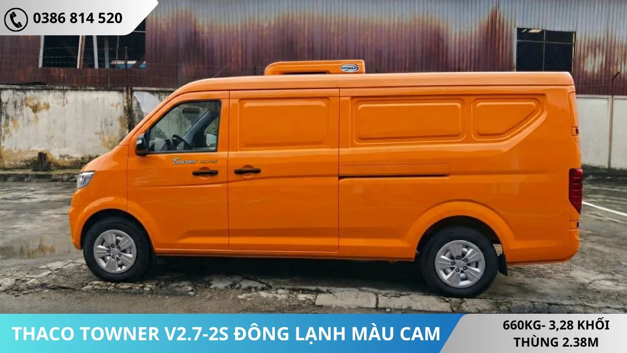 XE VAN THACO TOWNER V2.7-2S ĐÔNG LẠNH MÀU CAM