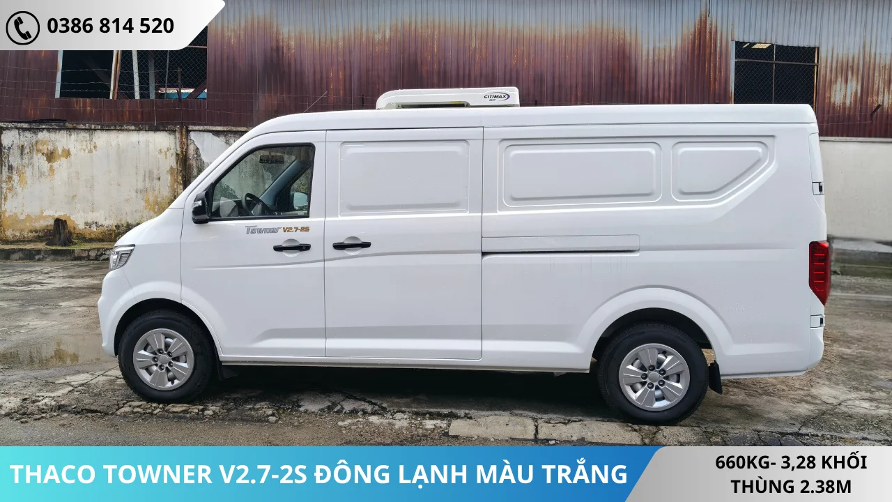 XE VAN THACO TOWNER V2.7-2S ĐÔNG LẠNH MÀU TRẮNG